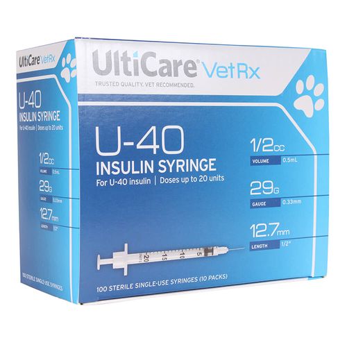 UltiCare U-40 Insulin Syringe 1/2 cc 29 Gauge x 1/2" 100 ct w/o Disposal