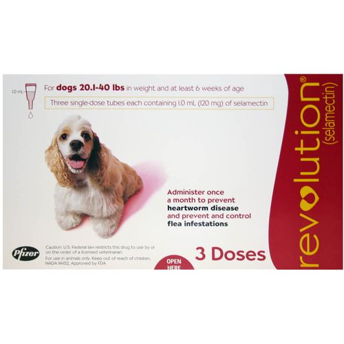 Revolution Rx for Dogs ORM-D 20.1-40 lbs 3 Month (Red)