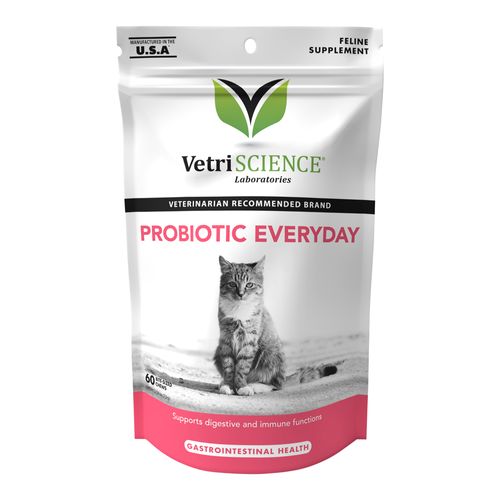 Probiotic Everyday for Cats Digestive Support Supplement 60 Bite Sized Soft Chews