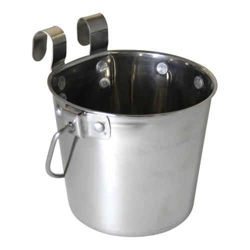 Pail Stainless Steel w/ Rivets Flat Sided Hook-On 2 qt