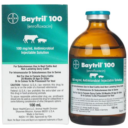 Baytril 100 Injectable 100 ml Rx