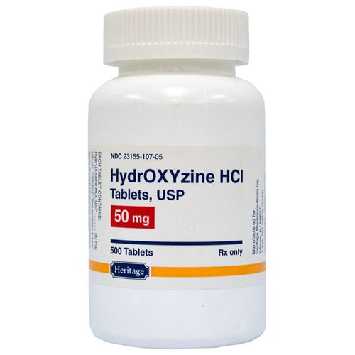 Hydroxyzine HCL Rx 50 mg X 500 Tablets