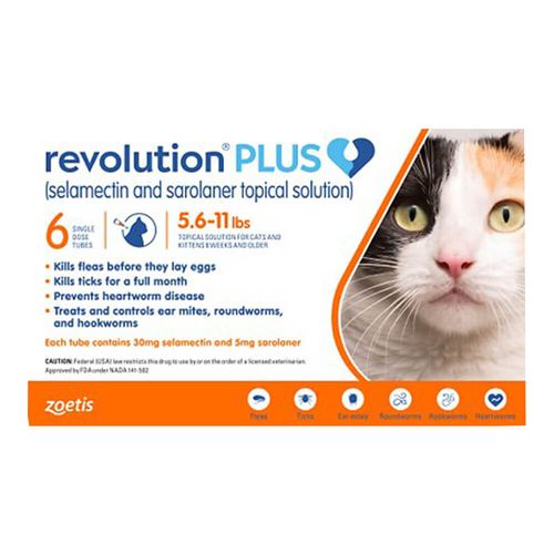 Rx Revolution Plus Topical Solution Feline 5.6-11 lbs 6 months