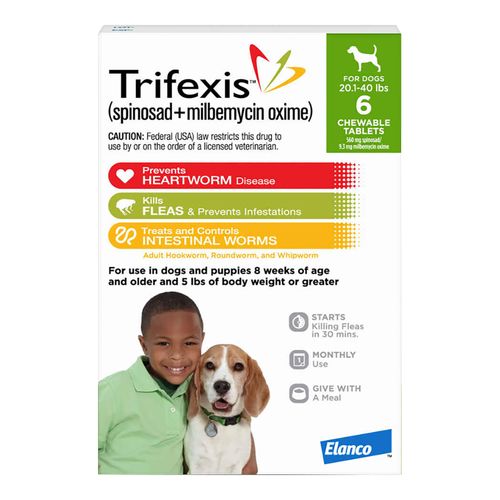 Trifexis Rx 20.1-40 lbs (Green) 6 month