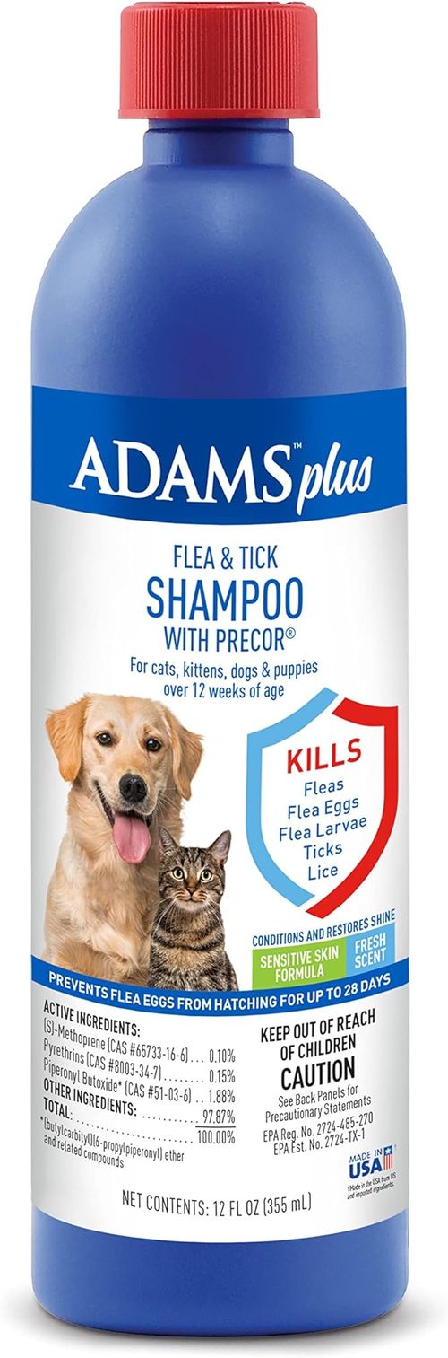 Adams Plus Flea & Tick Shampoo with Precor