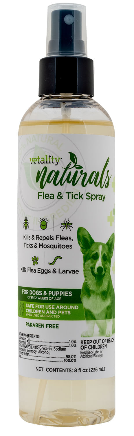 Vetality Naturals Flea & Tick Spray for Dogs, 8 oz