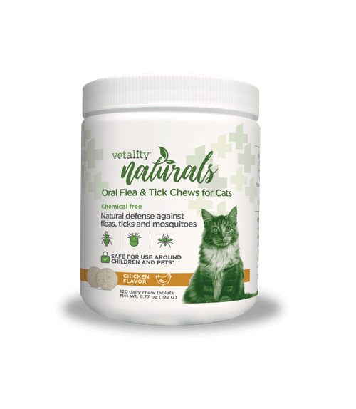 Vetality Naturals Oral Flea & Tick Chews for Cats 120 ct