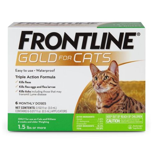 Frontline Gold for Cats 1.5 lbs and Up Green 6 Month